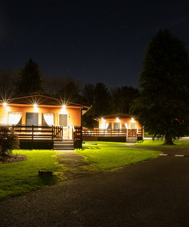 Conifer Lodges at Night
