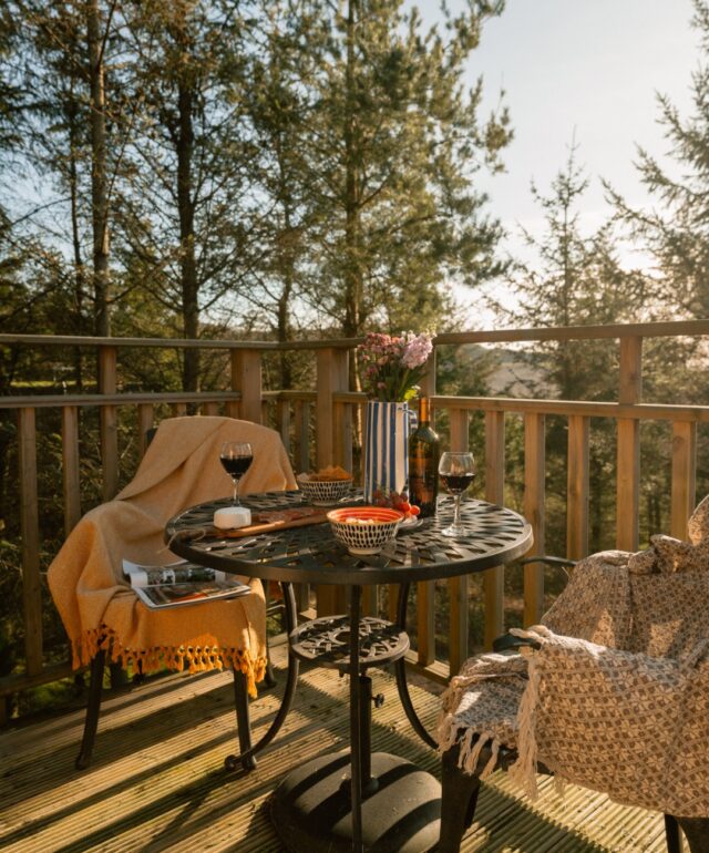 Catkin Lodge Decking Area overlooking the Treetops