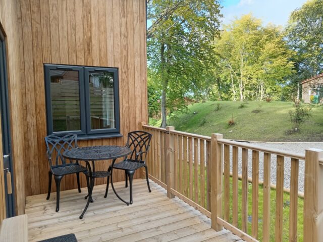 Breckland Lodge 1 Enclosed Decking Area with Table & Chairs