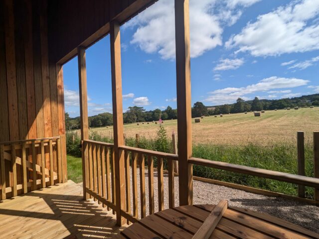 Breckland Lodge 5 view from Decking