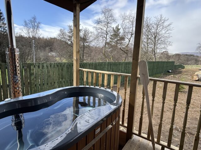 Azalea Lodge 1 Wood Burning Hot Tub Under Canopy